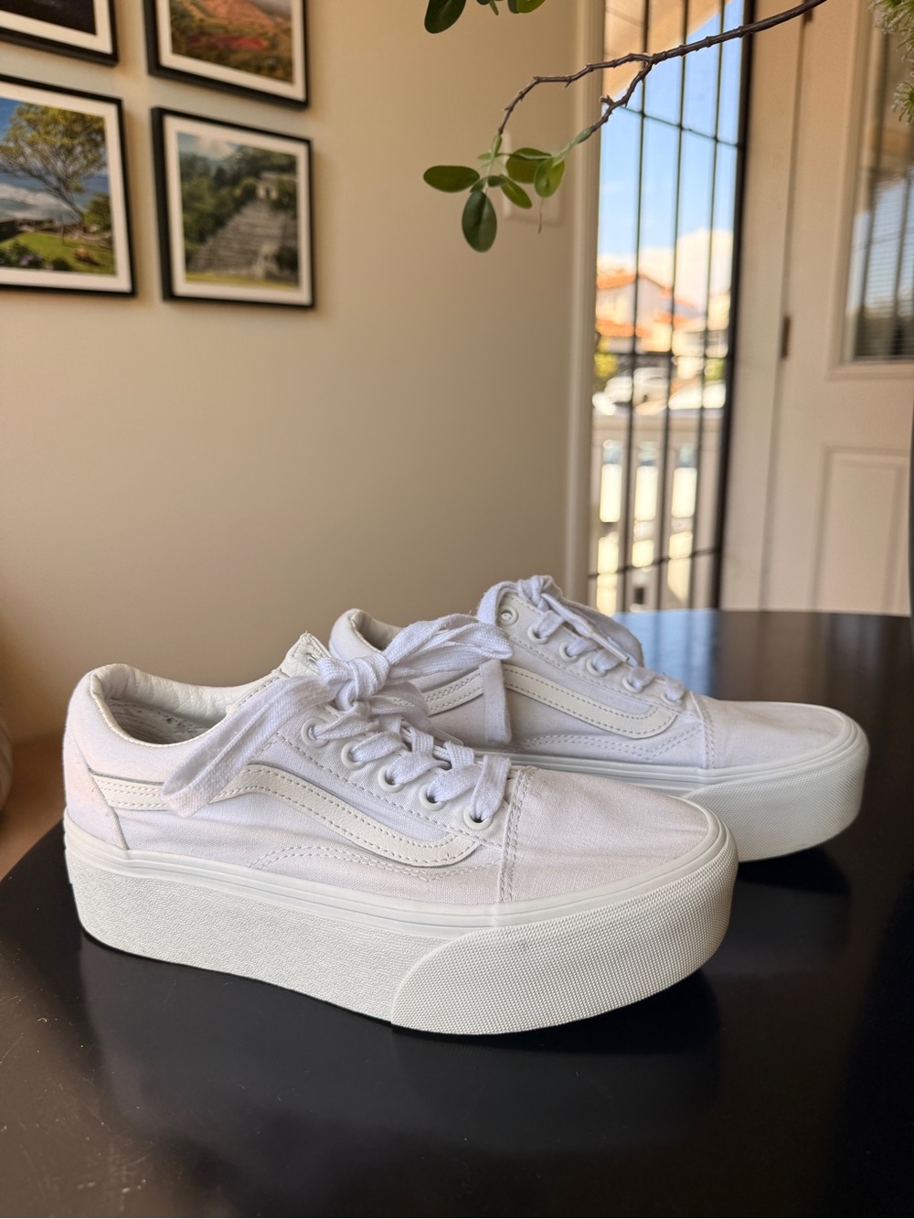 White Platform Vans - Picture 4 of 7